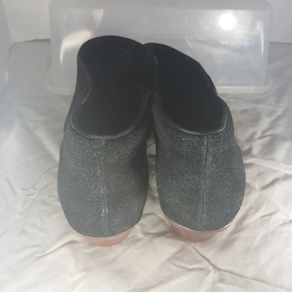 Crown Vintage Tabitha Black Suede Leather Ankle Booties Womens 8M Low Block Heel